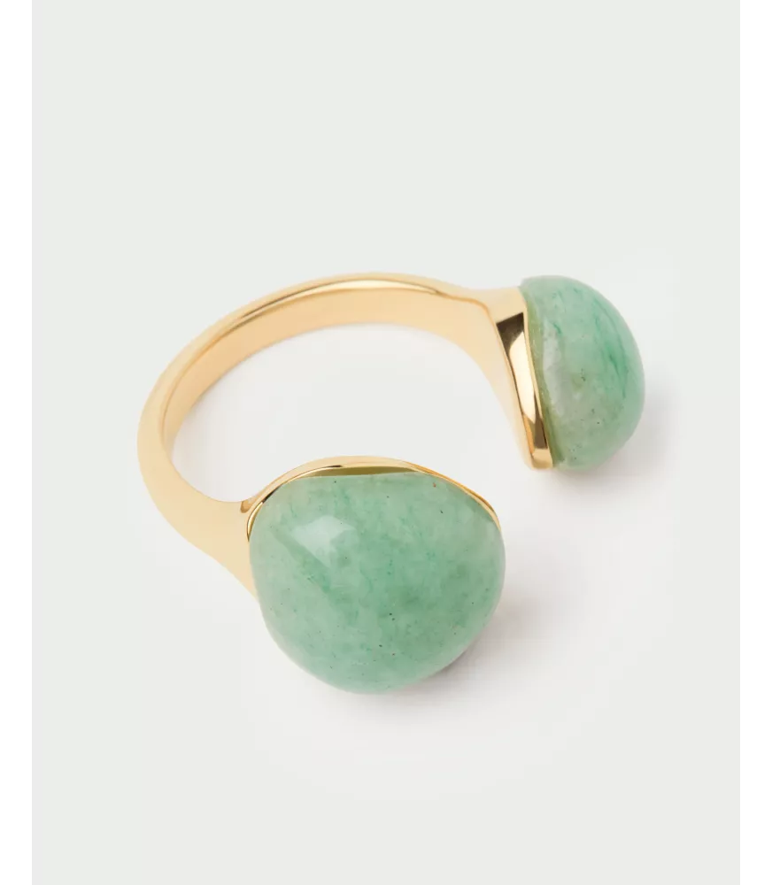 Anillo Aventurina Verde Gravity, P D Paola, colección Dolphin,