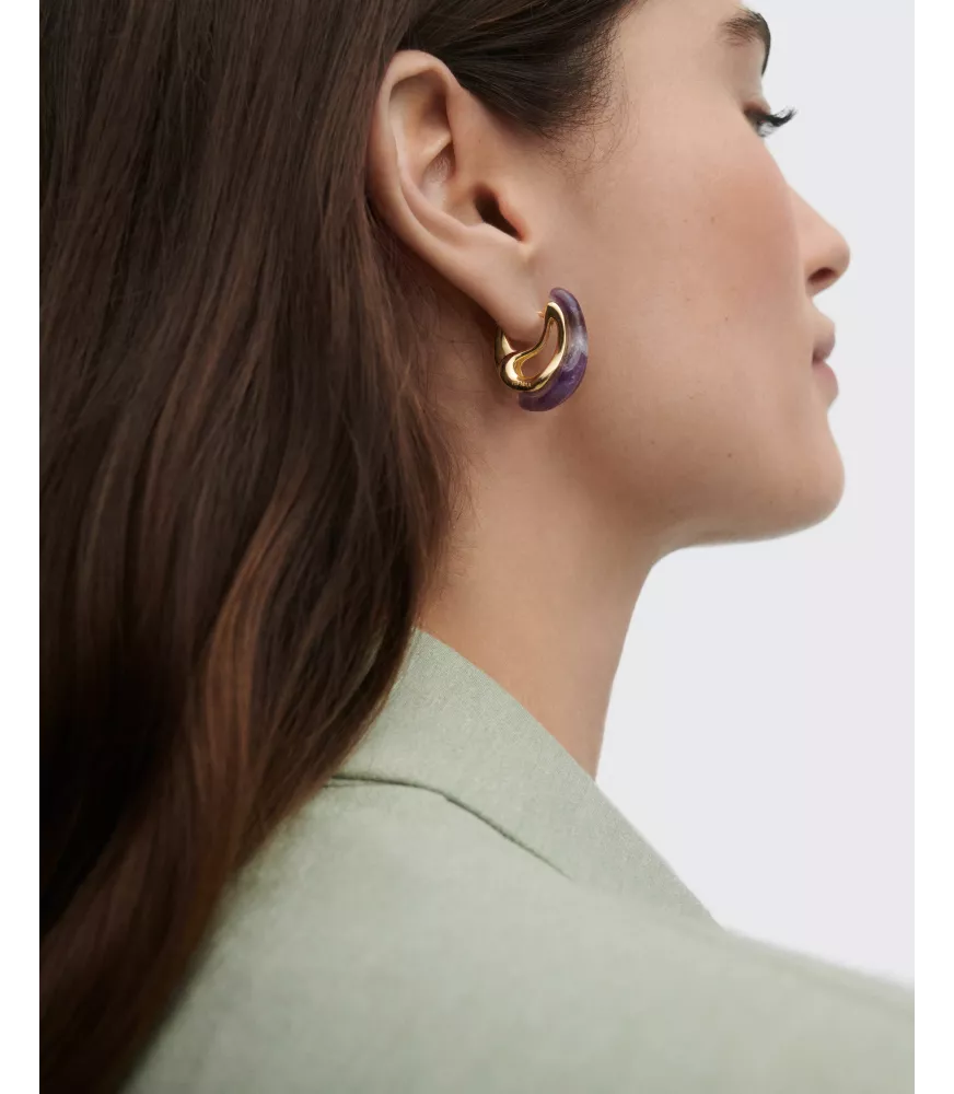 Pendientes aros Amatista Brisa, P D Paola, colección Dolphin,