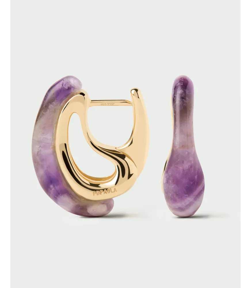 Pendientes aros Amatista Brisa, P D Paola, colección Dolphin,