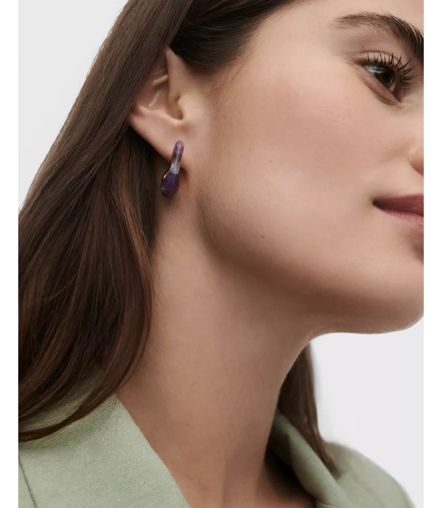 Pendientes aros Amatista Brisa, P D Paola, colección Dolphin,