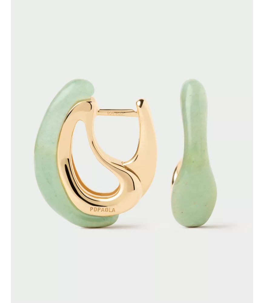 Pendientes aros Aventurina verde Brisa, P D Paola, colección Dolphin,