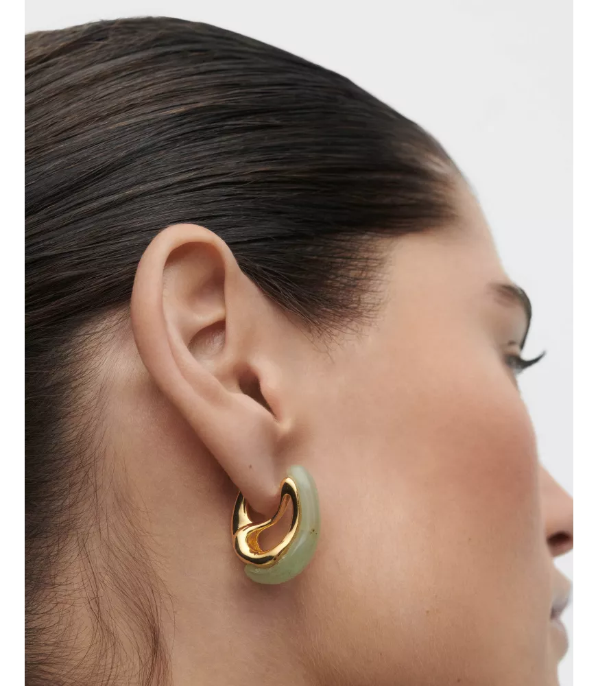 Pendientes aros Aventurina verde Brisa, P D Paola, colección Dolphin,