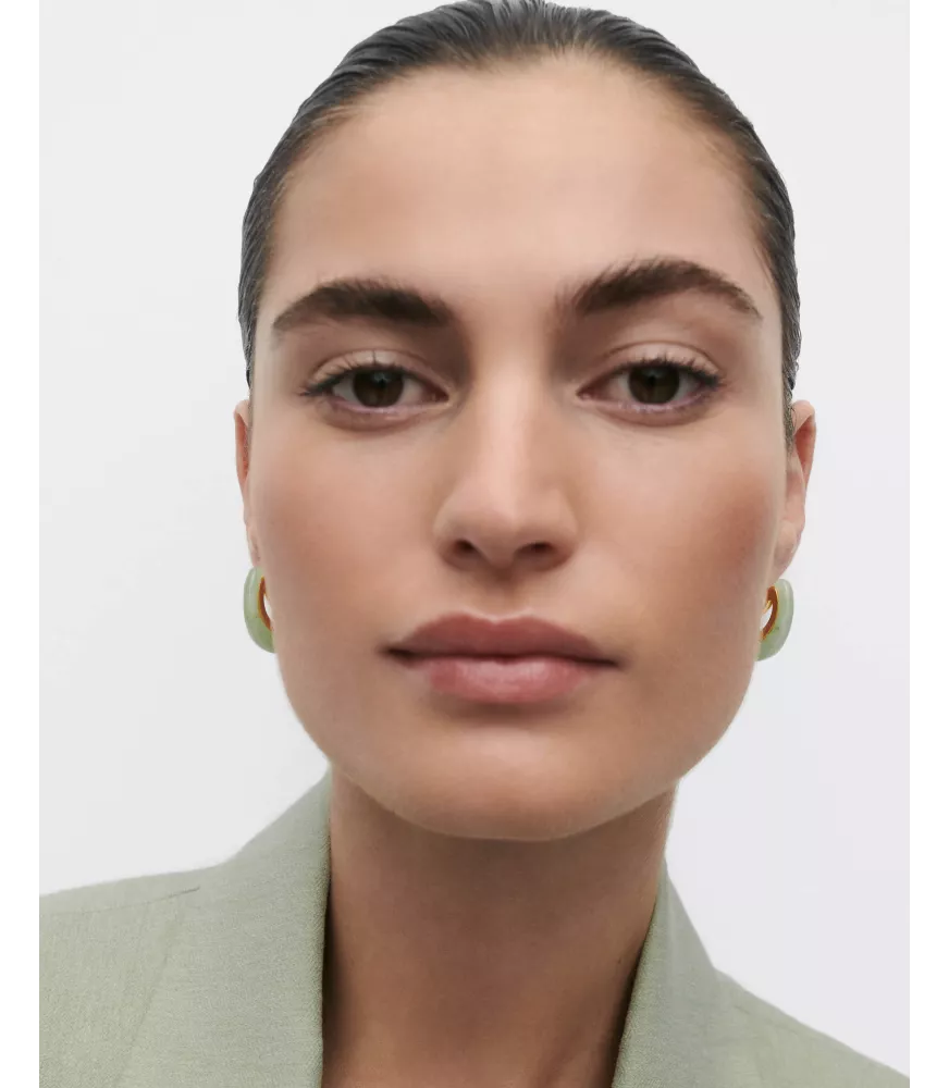 Pendientes aros Aventurina verde Brisa, P D Paola, colección Dolphin,