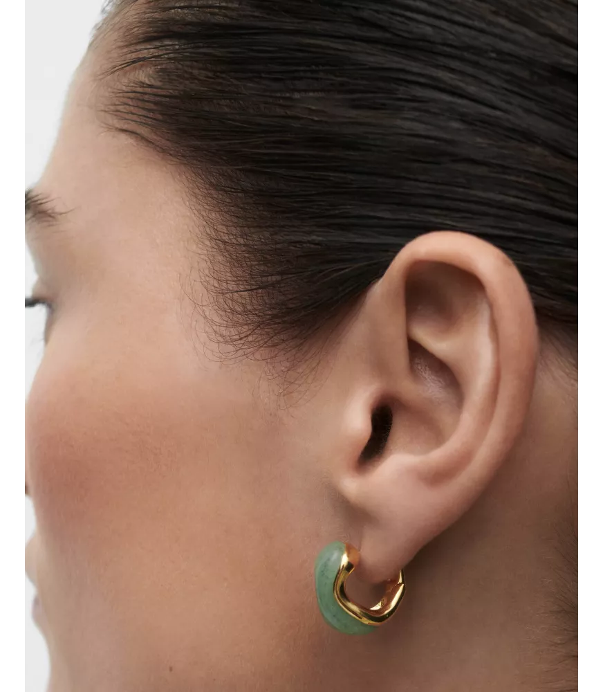 Pendientes aros Aventurina verde Musa, P D Paola, colección Dolphin,