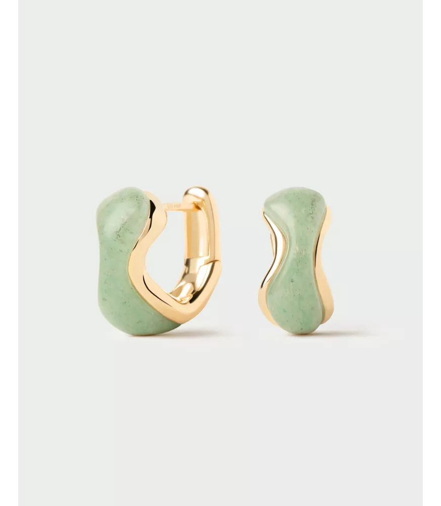Pendientes aros Aventurina verde Musa, P D Paola, colección Dolphin,