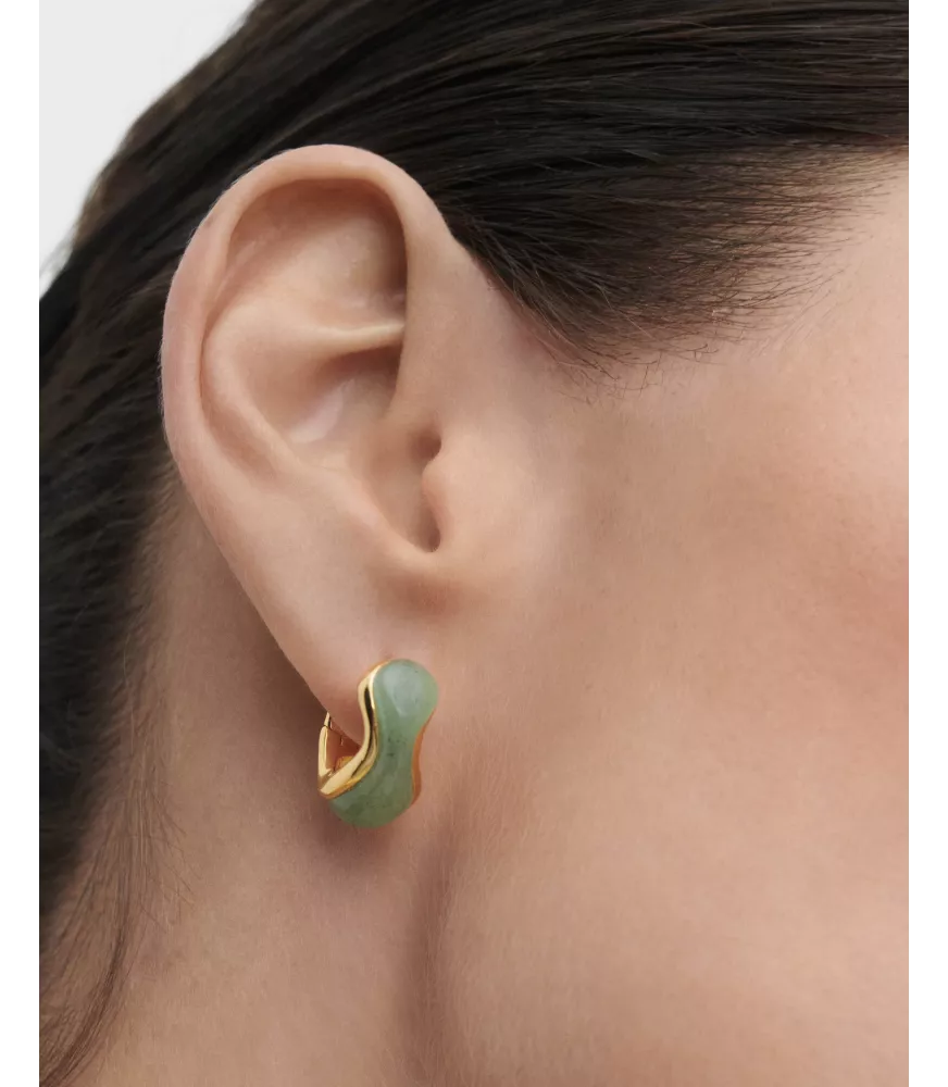 Pendientes aros Aventurina verde Musa, P D Paola, colección Dolphin,