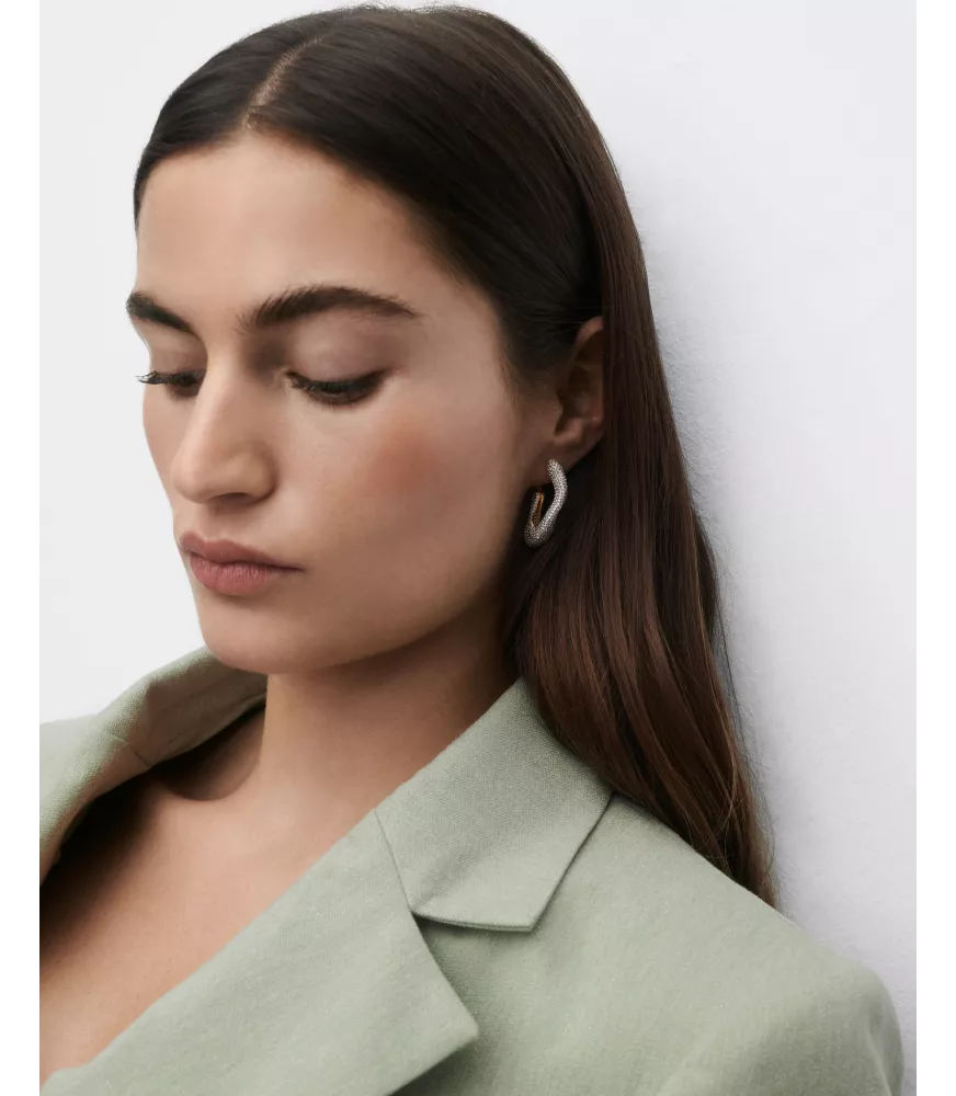 Pendientes aros Pavé Sense, P D Paola, colección Dolphin,