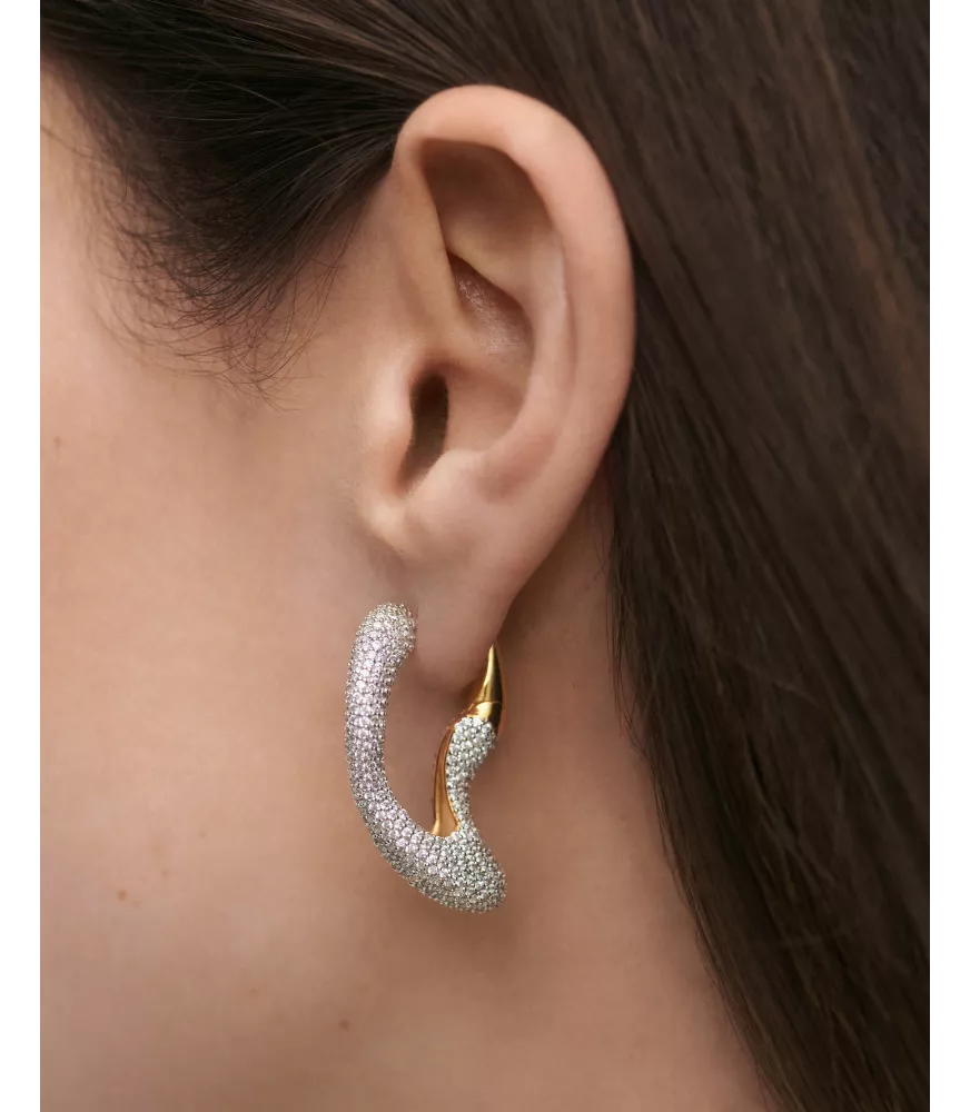 Pendientes aros Pavé Sense, P D Paola, colección Dolphin,