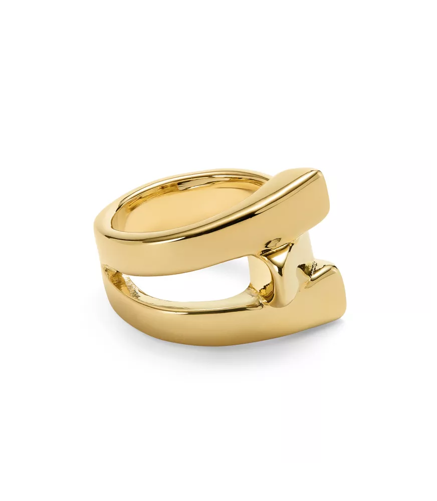 Anillo Ser Original UNOde50, en metal bañado en oro.