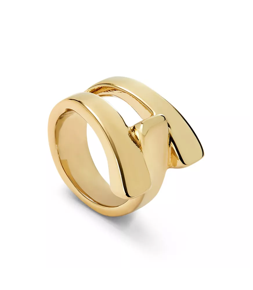 Anillo Ser Original UNOde50, en metal bañado en oro.