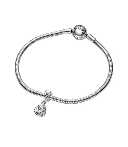 Charm Colgante en plata de ley Rosa Floreciendo