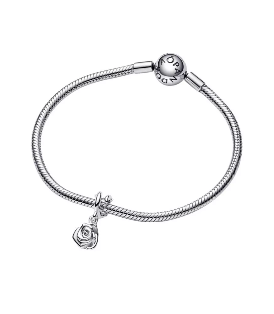 Charm Colgante en plata de ley Rosa Floreciendo