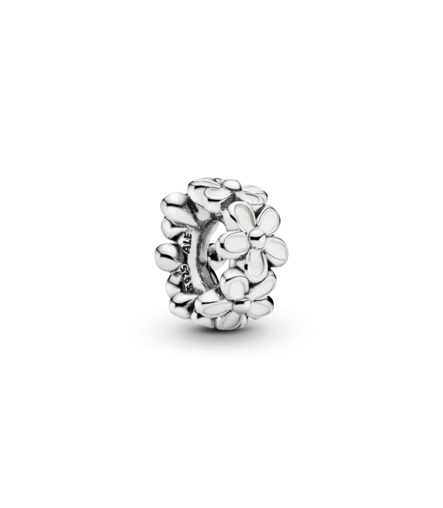 Charm Separador en plata de ley Margarita Blanca