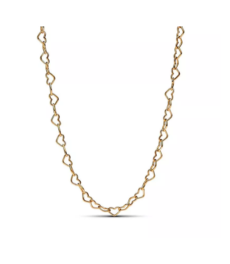 Collar con un Recubrimiento en oro de 14k Corazones Unidos