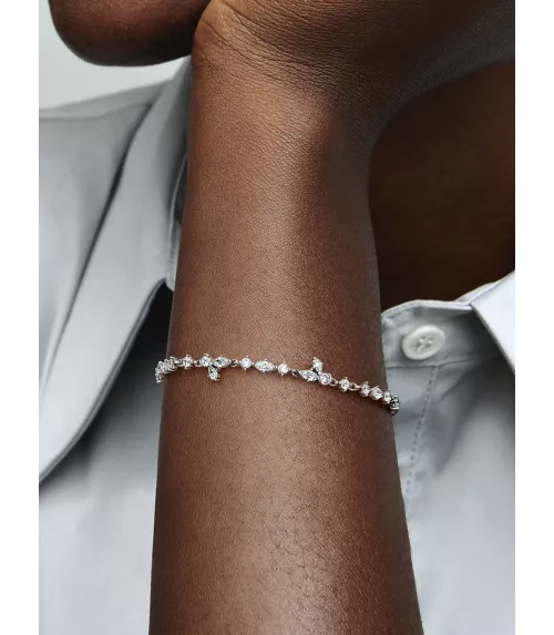 Pulsera cadena en plata de ley Herbario Brillante 