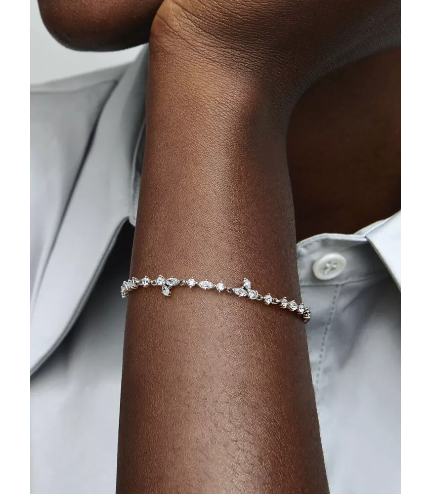 Pulsera cadena en plata de ley Herbario Brillante 