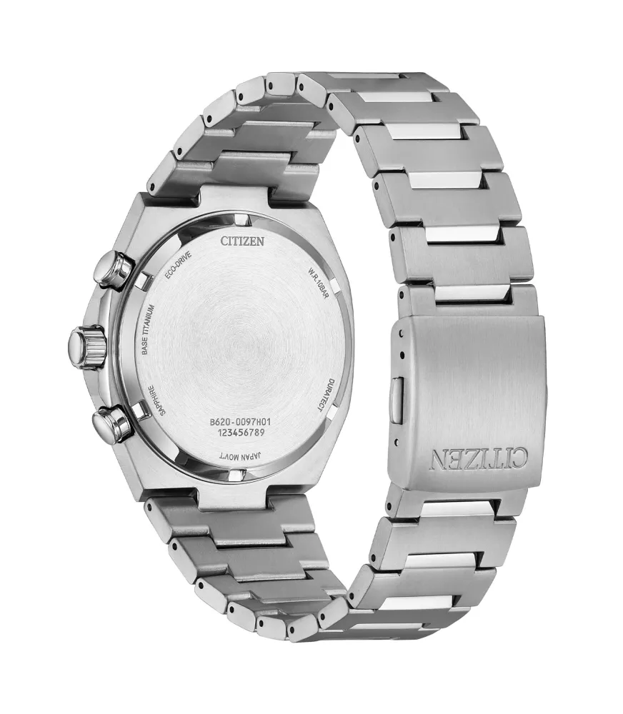 Eco-drive B620, cronógrafo, calendario y reserva de carga de 9 meses