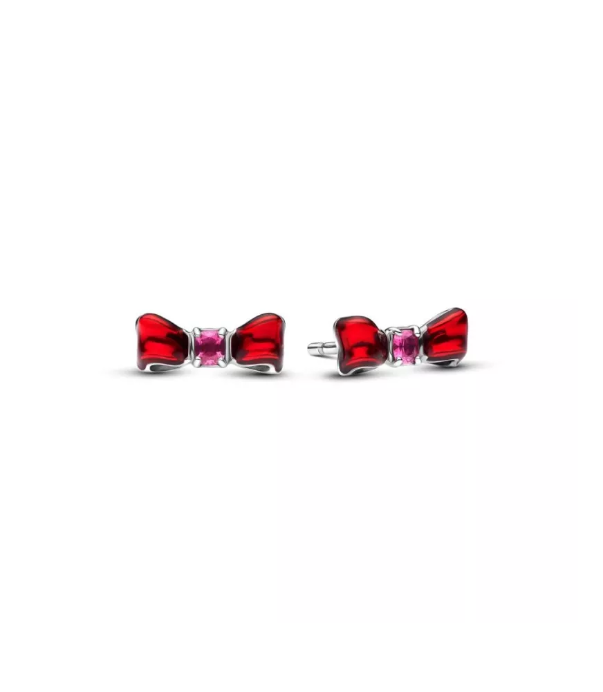 Pendientes de botón en plata de ley Lazo Blancanieves de Disney