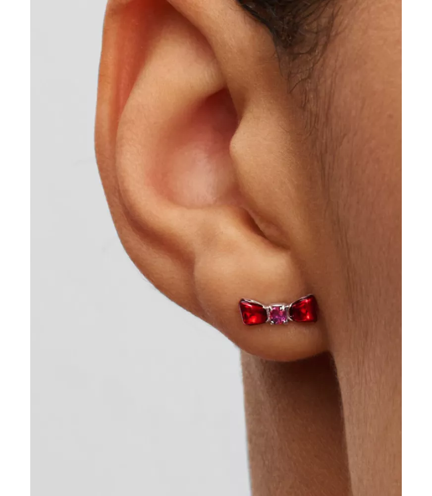 Pendientes de botón en plata de ley Lazo Blancanieves de Disney