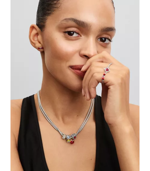 Pendientes de botón en plata de ley Lazo Blancanieves de Disney