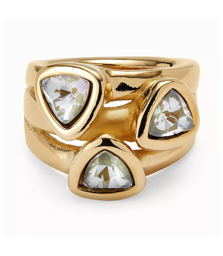 Anillo Ser Camaleónica UNOde50, en metal bañado en oro.