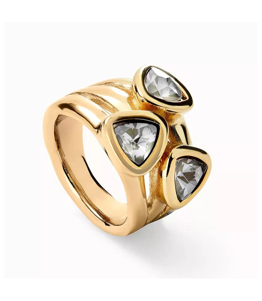 Anillo Ser Camaleónica UNOde50, en metal bañado en oro.
