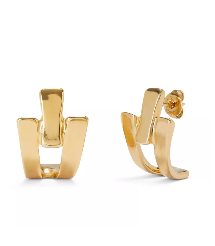 Pendientes Ser Original UNOde50, en metal bañado en oro.