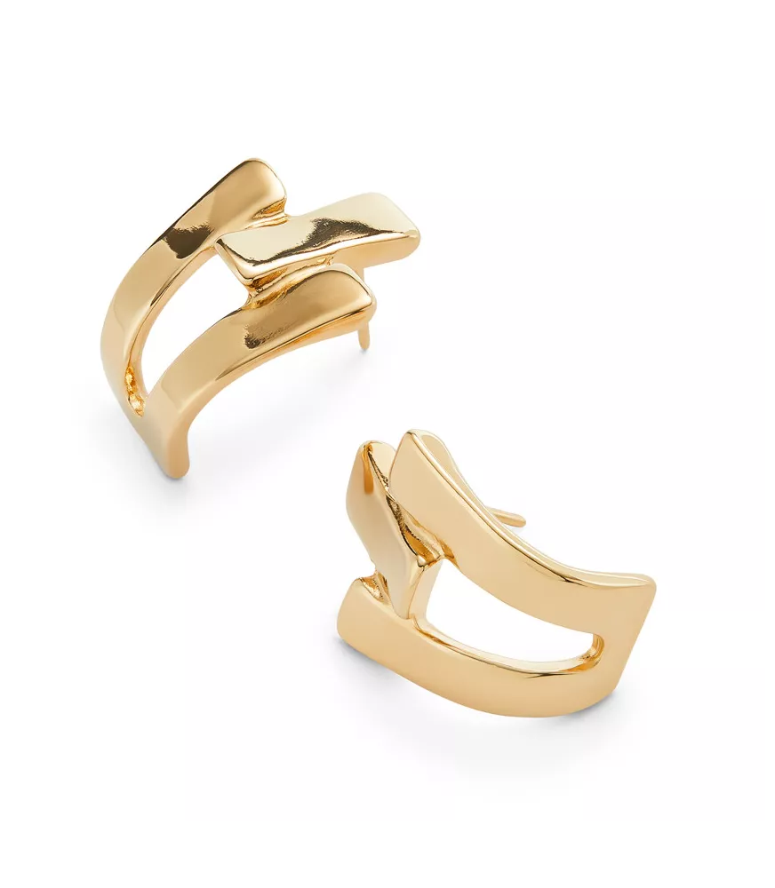 Pendientes Ser Original UNOde50, en metal bañado en oro.