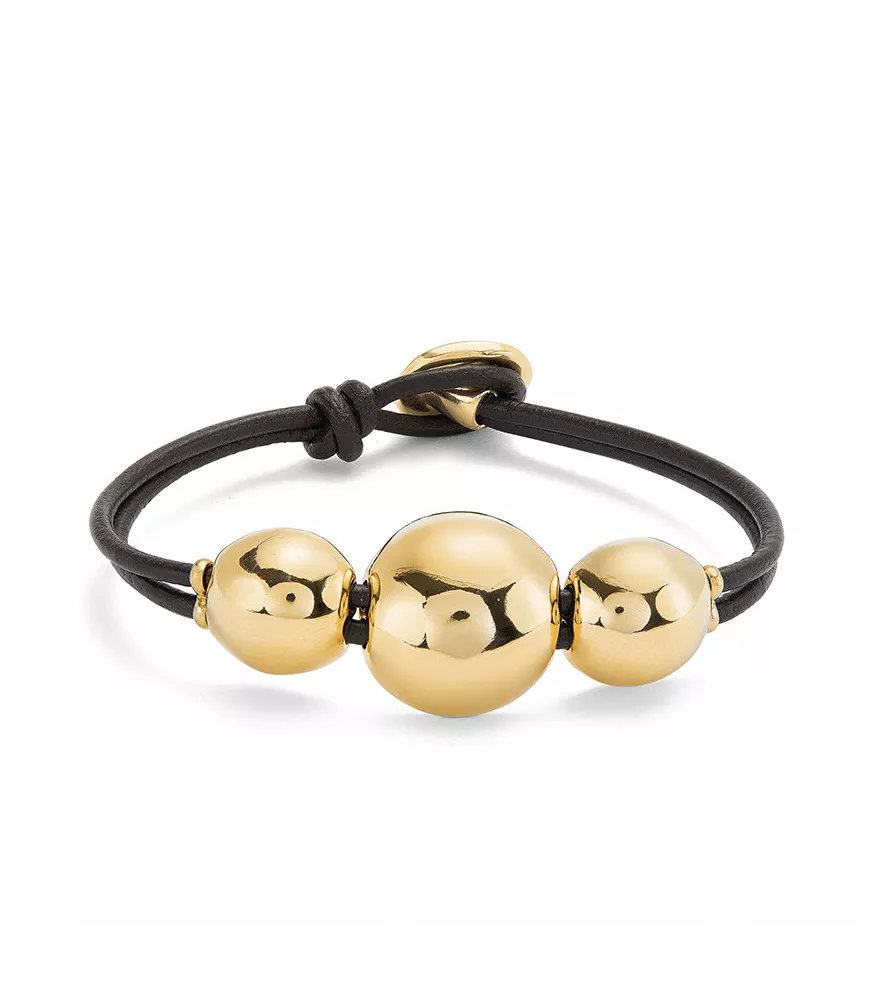Pulsera Ser Intrépida UNOde50, en metal bañado en oro