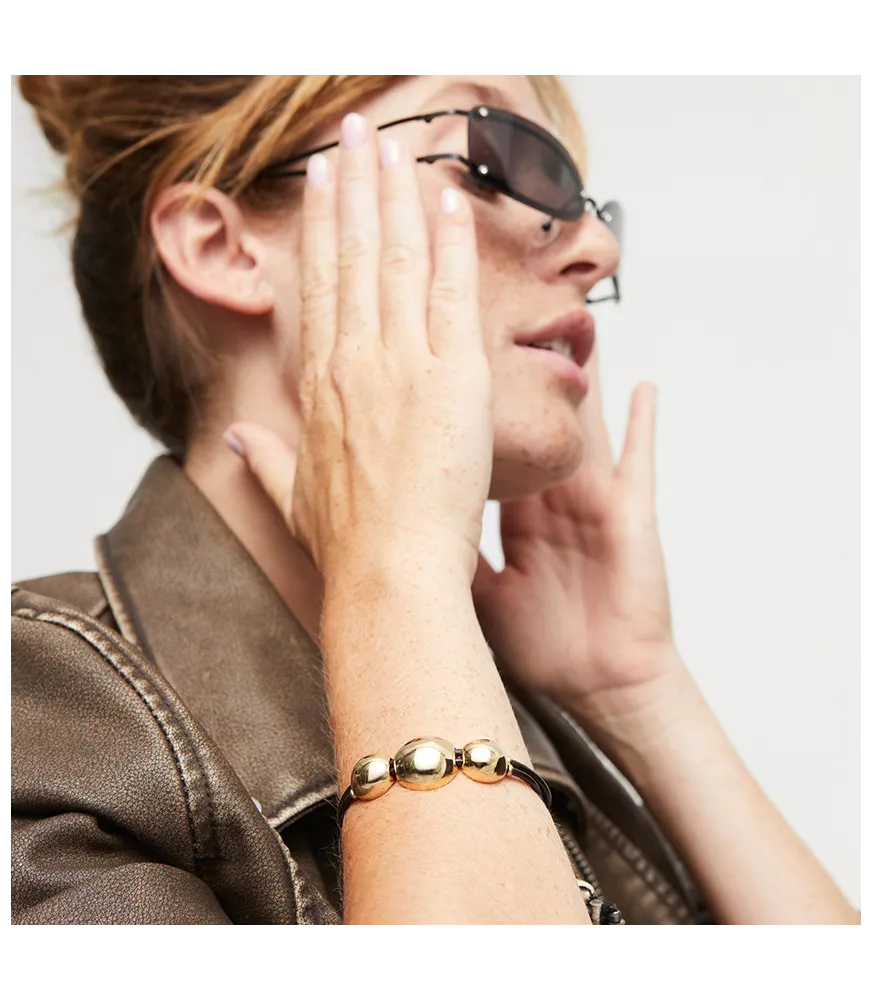 Pulsera Ser Intrépida UNOde50, en metal bañado en oro