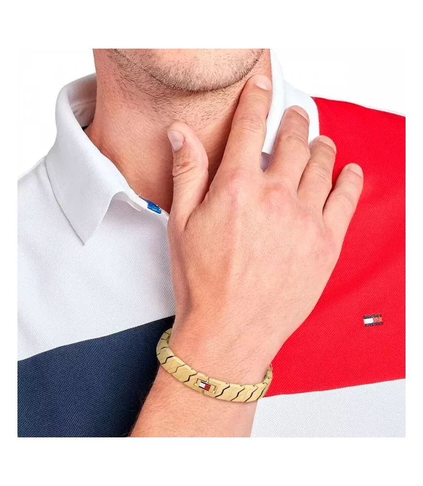 Pulsera para hombre Tommy Hilfiger de acero dorado. 2790620