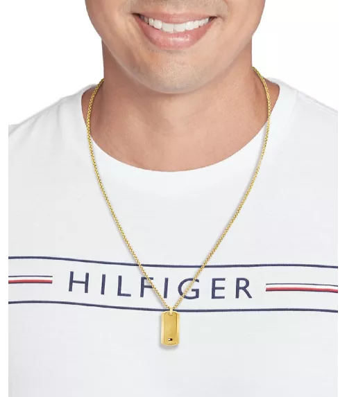 Collar para hombre Tommy Hilfiger Jameson de acero dorado. 2790628