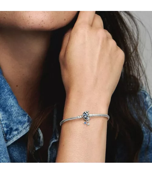 Pulsera Pandora Moments en plata de ley Cadena de Serpiente con Cierre Luna Brillante