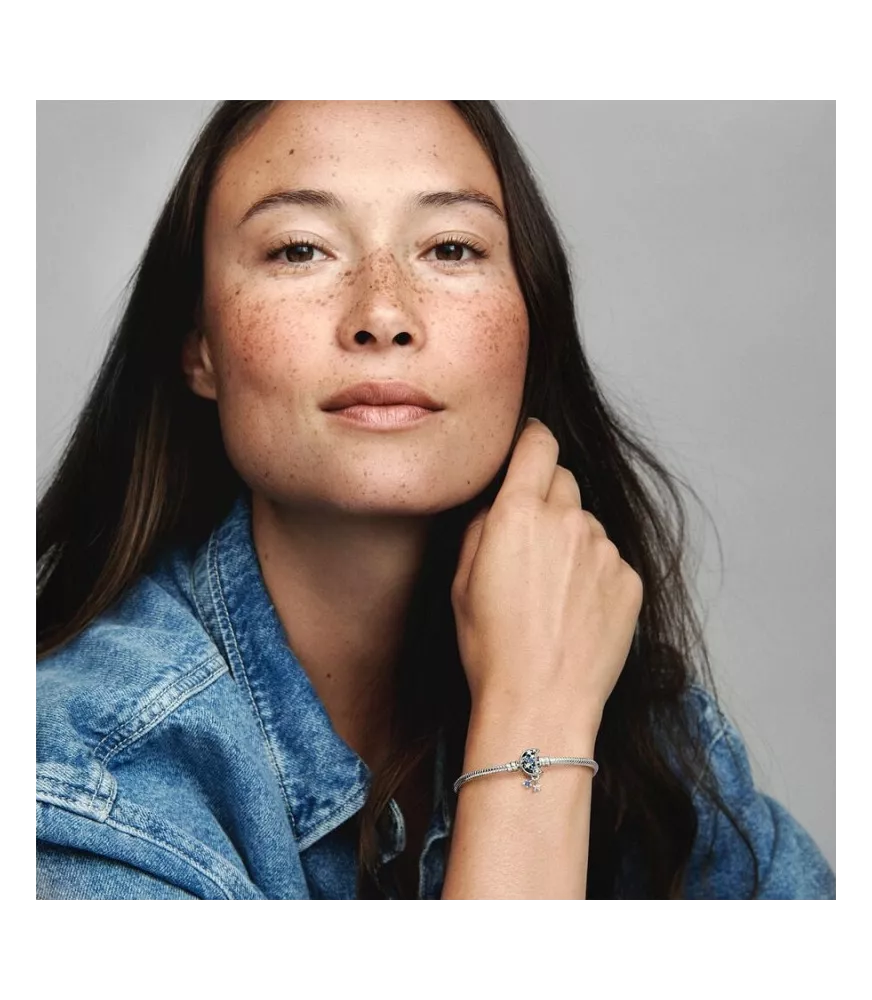 Pulsera Pandora Moments en plata de ley Cadena de Serpiente con Cierre Luna Brillante