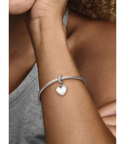 Collar en plata de ley Flecha & Corazón Cristal de Murano