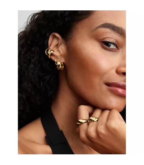 Pendientes con un recubrimiento en oro de 14k Aro Ondulados