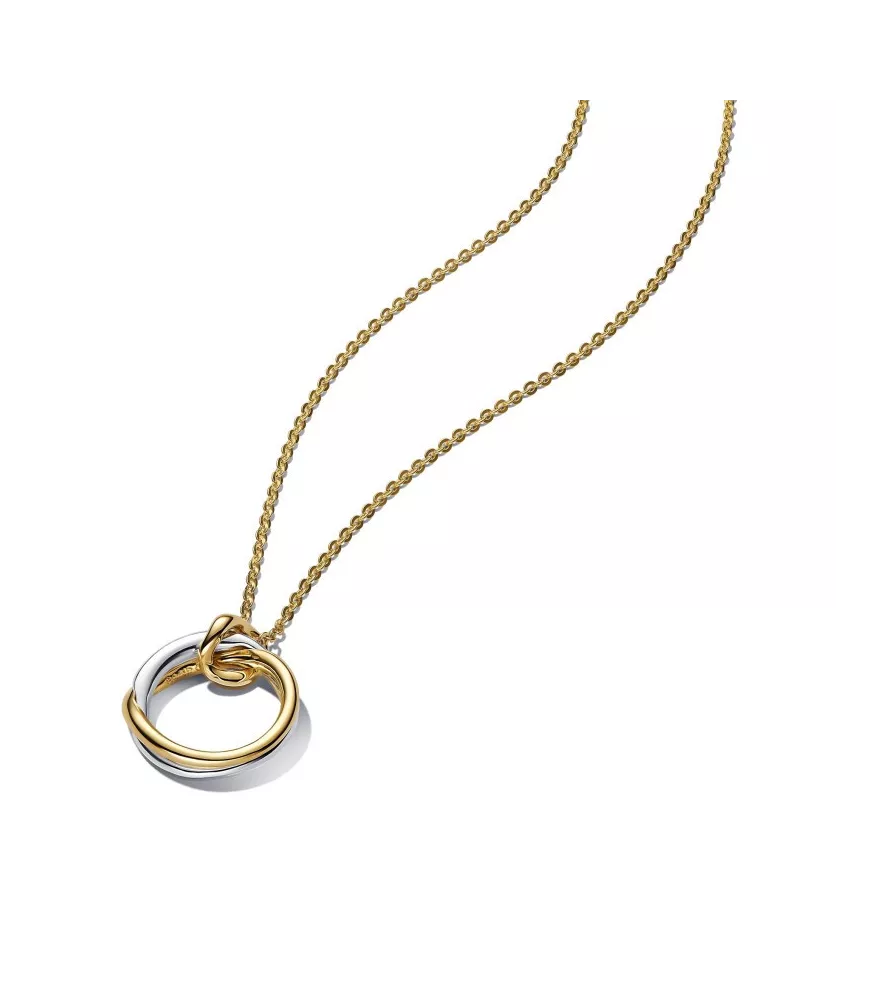 Collar en plata de ley y con un recubrimiento en oro de 14k en Dos Tonos de Forma Orgánica