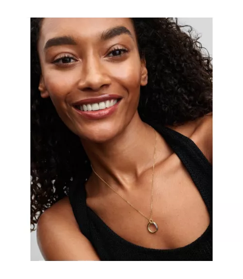 Collar en plata de ley y con un recubrimiento en oro de 14k en Dos Tonos de Forma Orgánica