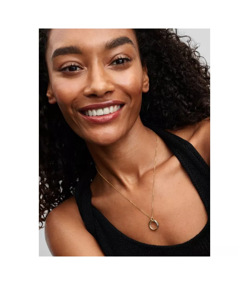 Collar en plata de ley y con un recubrimiento en oro de 14k en Dos Tonos de Forma Orgánica