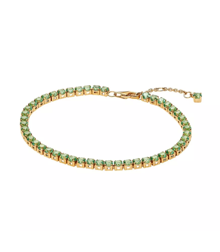 Pulsera Tenis con un recubrimiento en oro de 14k Verde Brillante