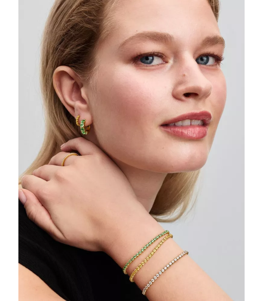 Pulsera Tenis con un recubrimiento en oro de 14k Verde Brillante