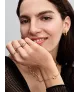 Pulsera con un recubrimiento en oro de 14k Círculo Forma Orgánica en Pavé y Perla Cultivada de Agua Dulce Tratada