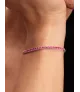 Pulsera Tenis en plata de ley Rosa Brillante