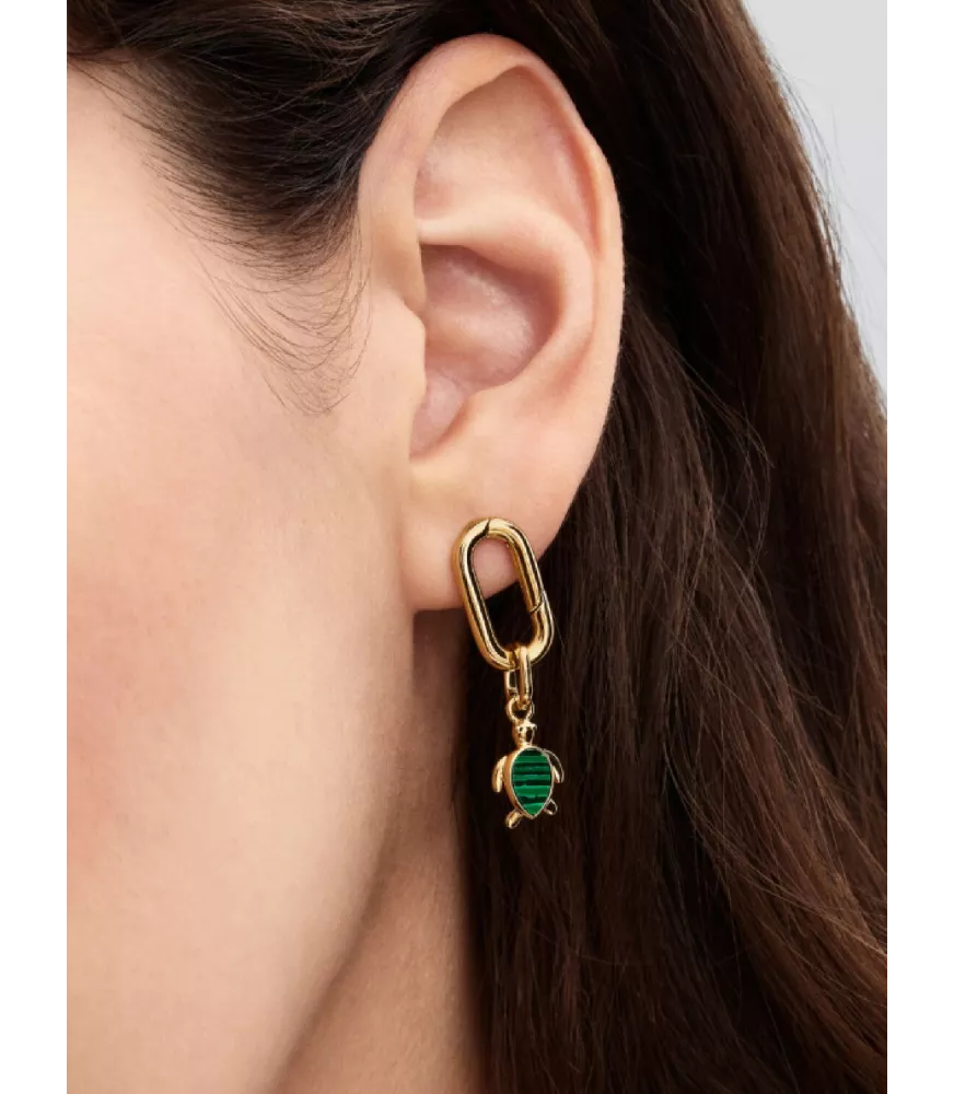 Charm MIni Colgante con un recubrimiento en oro de 14k Tortuga Verde 