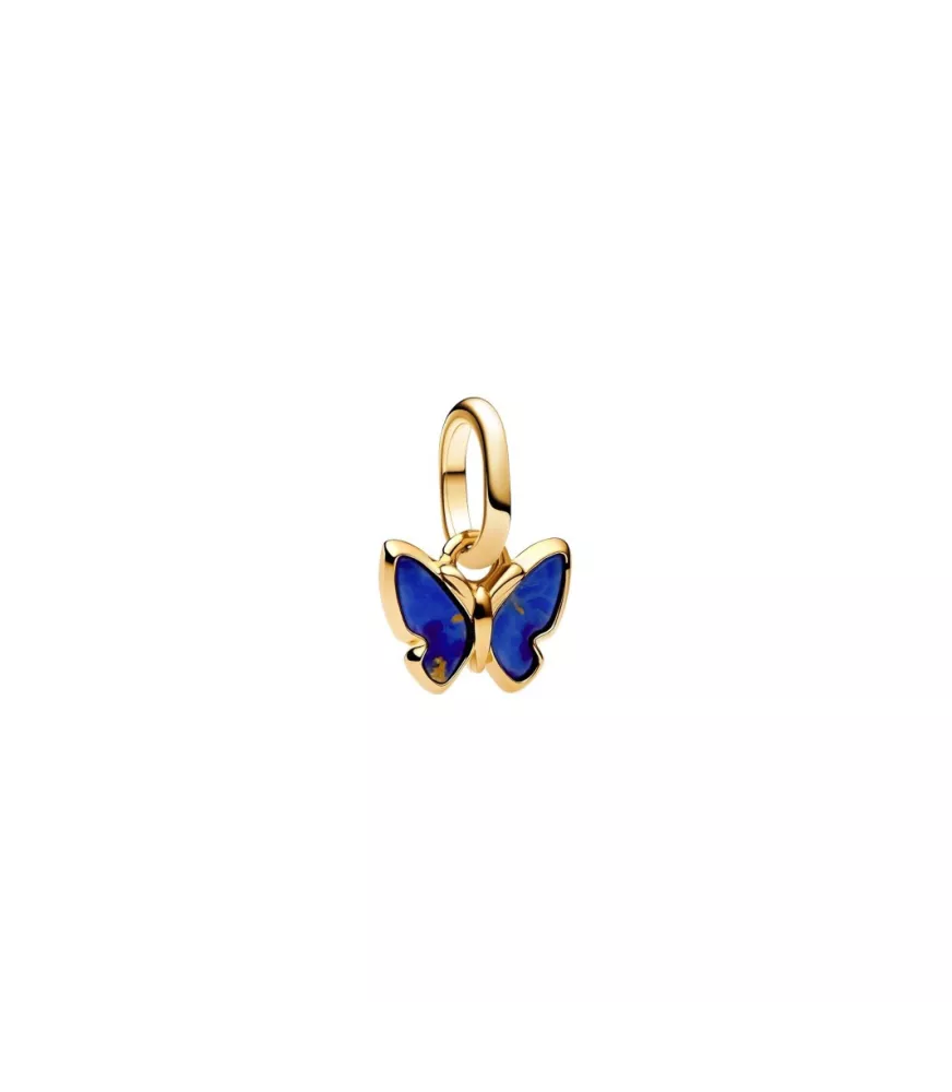 Charm MIni Colgante con un recubrimiento en oro de 14k Mariposa Azul