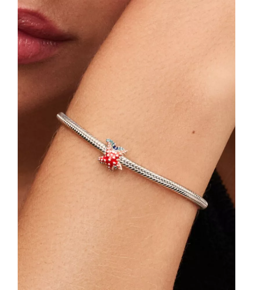 Charm en plata de ley MIni Estrella de Mar Colorida 