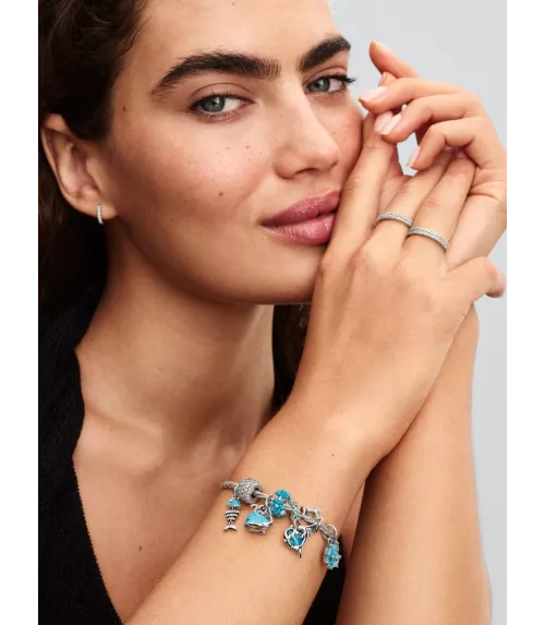 Charm Colgante en plata de ley Espina Pez Color Turquesa