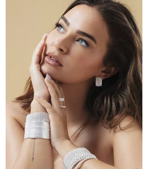 Anillo Viceroy en acero chapado en plata 999, colección Laura Escanes para mujer.14318A01400