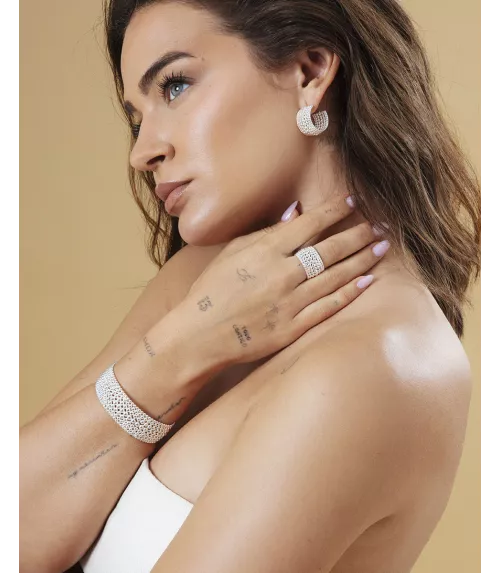 Anillo Viceroy en acero chapado en plata 999, colección Laura Escanes para mujer.14318A01400