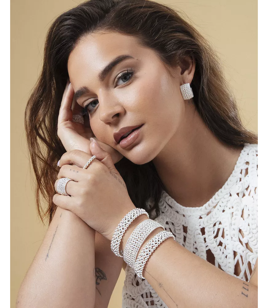 Anillo Viceroy en acero chapado en plata 999, colección Laura Escanes para mujer.14319A01600